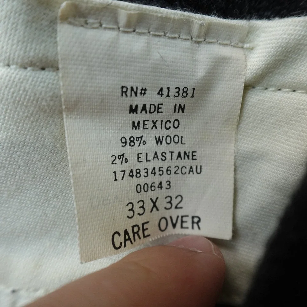 VTG Polo Ralph Lauren Pants Mens 33X32 Gray Wool Dress Trouser Pleated Cuffed